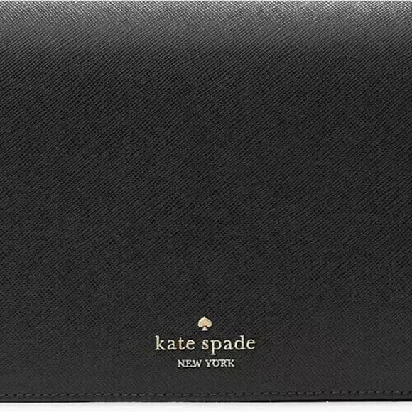 Kate Spade Staci Flap Shoulder Bag Purse in Black Leather KF371 - Picture 5 of 6